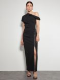 Monsoon Tia Asymmetrical Dress, Black