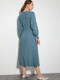 Monsoon Wynn Knit Wrap Midi Dress, Blue