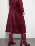 Monsoon Malika Corduroy Midi Skirt, Burgundy