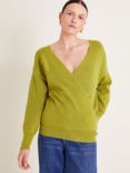 Monsoon Wiley Wrap Wool Blend Jumper, Green