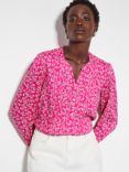 Monsoon Connie Floral Blouse, Pink