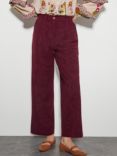 Monsoon Samira Corduroy Trousers, Burgundy