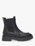 NeroGiardini Leather Pull-On Chelsea Boots, Black