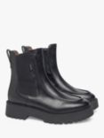 NeroGiardini Leather Pull-On Chelsea Boots, Black