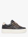 NeroGiardini Leather Embellished Zip Platform Trainers, Black