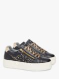 NeroGiardini Leather Embellished Zip Platform Trainers, Black