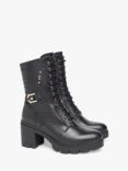 NeroGiardini Leather Mid Biker Boots, Black