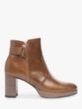 NeroGiardini Leather Block Heel Ankle Boots, Tan