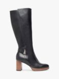 NeroGiardini Leather Block Heel Tall Boots, Black