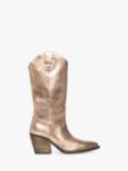 NeroGiardini Leather Pointed Cowboy Boots, Gold