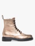 NeroGiardini Metallic Leather Slim Biker Boots, Gold