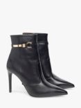 NeroGiardini Leather Pointed Stiletto Ankle Boots, Black