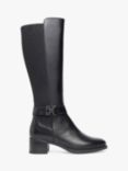 NeroGiardini Leather Stretch Tall Boots, Black