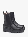 NeroGiardini Leather Wedge Chelsea Boots, Black