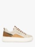 NeroGiardini Leather and Suede Cupsole Flatform Trainers, Cream/Multi