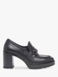 NeroGiardini Leather Heeled Loafers, Black