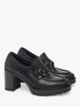 NeroGiardini Leather Heeled Loafers, Black