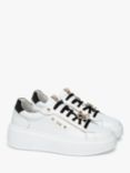 NeroGiardini Leather Jewel Platform Trainers, White