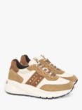 NeroGiardini Leather Suede Studded Platform Trainers, Brown