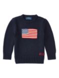 Polo Ralph Lauren Kids' American Flag Jumper, Hunter Navy