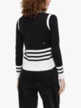 Chinti & Parker Ida Stripe Merino Wool Jumper, Black/Cream