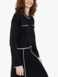 Chinti & Parker Jeanne Merino Wool Cardigan, Black/Cream