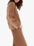 Chinti & Parker Bessie Button Wool Cashmere Jumper, Soft Camel