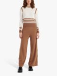 Chinti & Parker Ida Stripe Merino Wool Jumper, Cream/Soft Camel