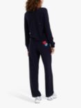 Chinti & Parker Mr Strong Wool Cashmere Cardigan, Navy/Pepper Red