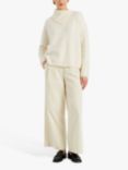 Chinti & Parker Asymmetric Roll Neck Cashmere Jumper, Cream