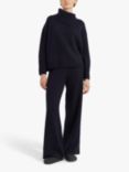 Chinti & Parker Essential Side Rib Cashmere Trousers, Navy