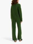 Chinti & Parker Wide Leg Cashmere Trousers, Moss