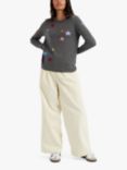 Chinti & Parker Stars Wool Cashmere Jumper, Grey Marl/Multi