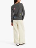 Chinti & Parker Stars Wool Cashmere Jumper, Grey Marl/Multi