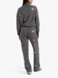 Chinti & Parker Stars Wide Leg Wool Cashmere Trousers, Grey Marl/Multi