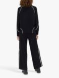 Chinti & Parker Jeanne Wool Cashmere Jumper, Black/Cream