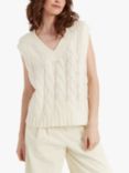 Chinti & Parker Vera Wool Cashmere Cable Knit Tank Top, Cream