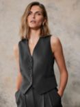 Mint Velvet Tailored Fitted Waistcoat, Grey