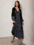 Mint Velvet Floral Print Maxi Dress, Blue/Multi