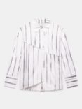 Mint Velvet Asymmetric Stripe Shirt, White/Multi