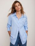 Mint Velvet Chest Pocket Long Sleeve Shirt, Blue