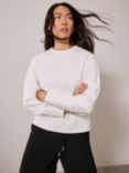 Mint Velvet Structured Sleeve Sweatshirt, White