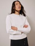 Mint Velvet Structured Sleeve Sweatshirt, White