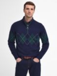 Barbour Hartfield Argyll Half-Zip Jumper, Sapphire Navy