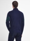 Barbour Hartfield Argyll Half-Zip Jumper, Sapphire Navy