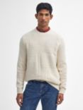 Barbour Casey Patchwork Crew Neck Jumper, Whisper White