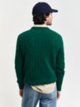 GANT Lambswool Cable Knit Sweater, Deep Forest Green