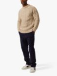 Peregrine Hudson Aran Cable Knit Wool Jumper, Skiddaw