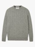 Peregrine Makers Stitch Merino Wool Cable Knit Jumper, Light Grey