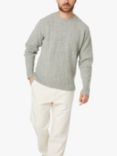 Peregrine Makers Stitch Merino Wool Cable Knit Jumper, Light Grey